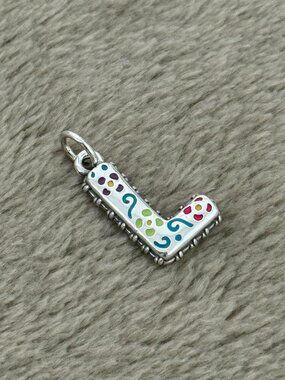 Enamel Consuela Floral L Initial Charm